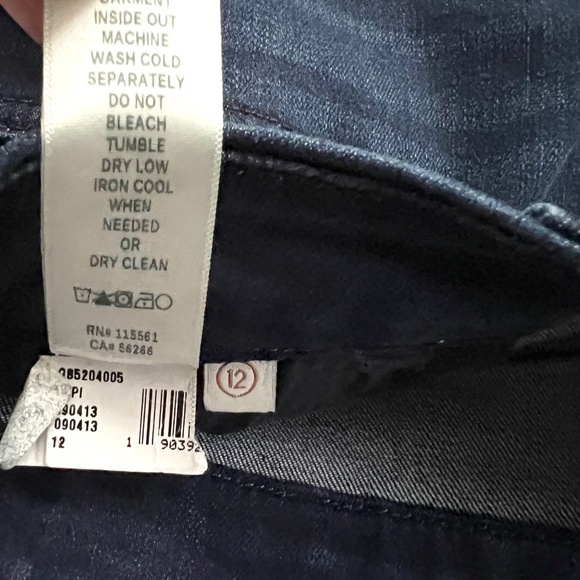 Jen 7 By 7 For All Mankind Blue Denim Zippered Pocketed Rolled-cuff High Size 12 - Picture 7 of 10